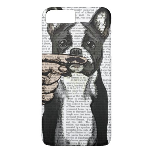 Bulldog und Finger Mustache Case-Mate iPhone Hülle (Rückseite)