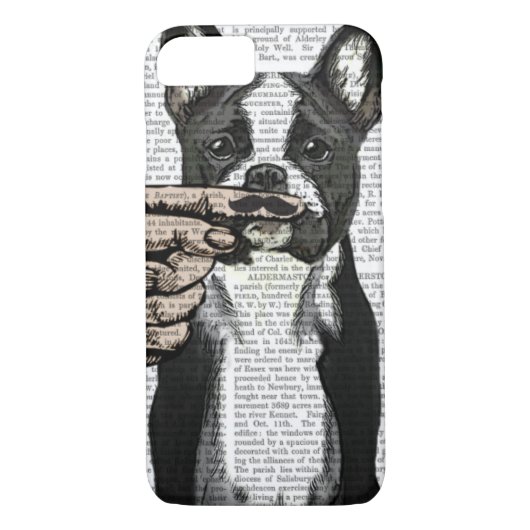 Bulldog und Finger Mustache Case-Mate iPhone Hülle (Rückseite)