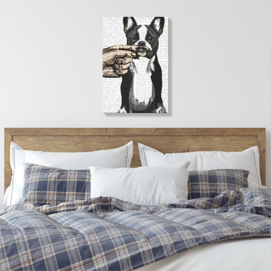 Bulldog und Finger Mustache Leinwanddruck (Insitu (Schlafzimmer))