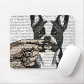 Bulldog und Finger Mustache Mousepad (Mit Mouse)