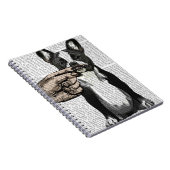 Bulldog und Finger Mustache Notizblock (Rechte Seite)