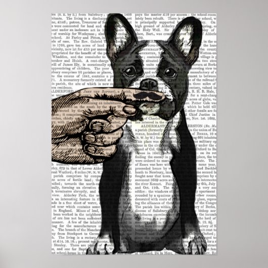 Bulldog und Finger Mustache Poster (Vorne)