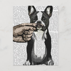 Bulldog und Finger Mustache Postkarte