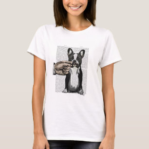 Bulldog und Finger Mustache T-Shirt