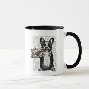 Bulldog und Finger Mustache Tasse
