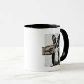 Bulldog und Finger Mustache Tasse (VorderseiteRechts)