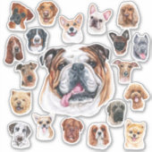 Bulldog und Freunde Aufkleber (Vorderseite)