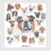 Bulldog und Freunde Aufkleber (Blatt)