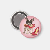 Bulldog und Polka Dotschuh Magnet (Vorderseite/Rückseite)