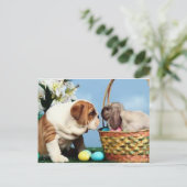 Bulldog und Rabbit Postkarte (Stehend Vorderseite)