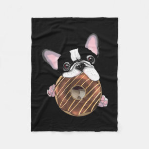 Bulldog und Schokolade Donut Fleecedecke