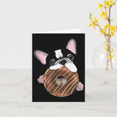 Bulldog und Schokolade Donut Karte (Gelbe Blume)