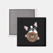 Bulldog und Schokolade Donut Magnet (Vorderseite/Rückseite)