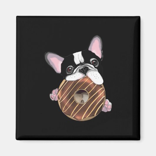 Bulldog und Schokolade Donut Magnet (Vorne)