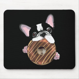 Bulldog und Schokolade Donut Mousepad
