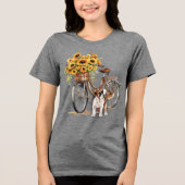 Bulldog und Sunflower Bicycle Tri-Blend Shirt (Vorderseite)