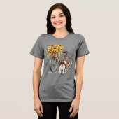 Bulldog und Sunflower Bicycle Tri-Blend Shirt (Vorderseite voll)