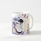 Bulldog und Wildblumen Kaffeetasse (VorderseiteRechts)