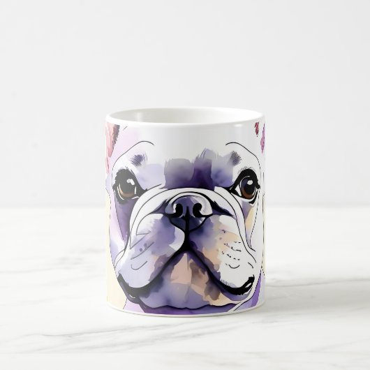 Bulldog und Wildblumen Kaffeetasse (Mittel)