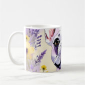 Bulldog und Wildblumen Kaffeetasse (Links)