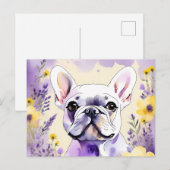 Bulldog und Wildblumen Postkarte (Vorne/Hinten)