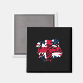 Bulldog Union Jack Flag Magnet (Vorderseite/Rückseite)