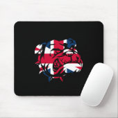 Bulldog Union Jack Flag Mousepad (Mit Mouse)