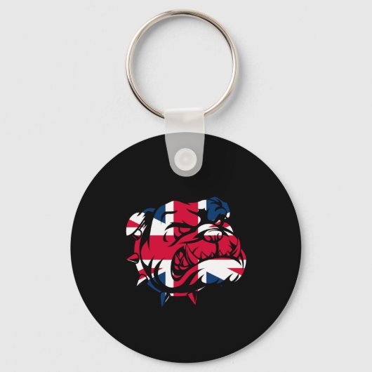 Bulldog Union Jack Flag Schlüsselanhänger (Vorderseite)
