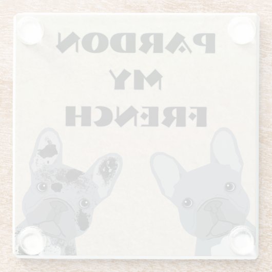Bulldog-Untersetzer Glasuntersetzer (Rückseite)