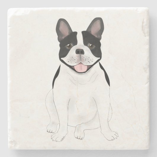 Bulldog-Untersetzer Steinuntersetzer (Vorderseite)