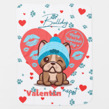 Bulldog Valentin napot | Französisch | Kék Sapka
