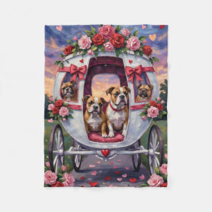Bulldog Valentinstag Fleecedecke