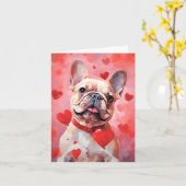 Bulldog-Valentinstag Karte (Gelbe Blume)