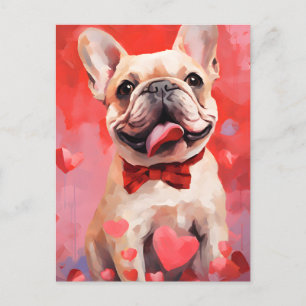 Bulldog-Valentinstag Postkarte