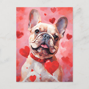 Bulldog-Valentinstag Postkarte