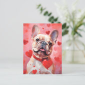 Bulldog-Valentinstag Postkarte (Stehend Vorderseite)