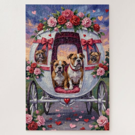 Bulldog Valentinstag Puzzle (Vertikal)