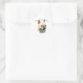 Bulldog-Vater 2 Runder Aufkleber (Tasche)