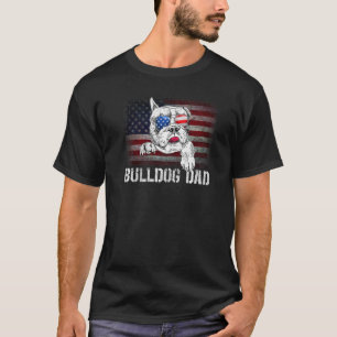 Bulldog-Vater American Bulldog-Hund Flag 4. Ju T-Shirt