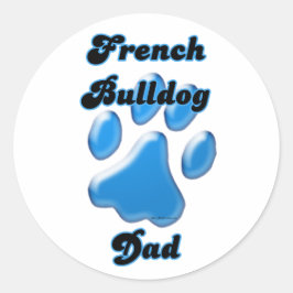 Bulldog-Vater Blue Pawprint - Aufkleber