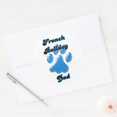 Bulldog-Vater Blue Pawprint - Aufkleber (Umschlag)