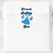 Bulldog-Vater Blue Pawprint - Aufkleber (Tasche)
