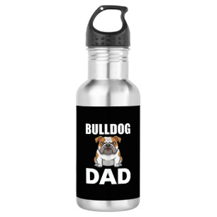 Bulldog-Vater Cartoon-Hundefreund Edelstahlflasche