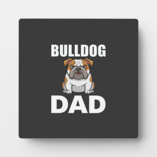 Bulldog-Vater Cartoon-Hundefreund Fotoplatte