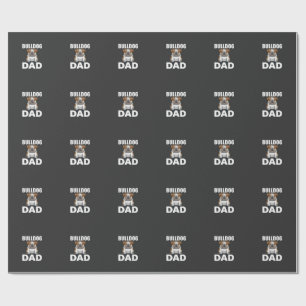 Bulldog-Vater Cartoon-Hundefreund Geschenkpapier