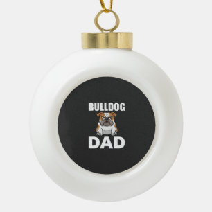 Bulldog-Vater Cartoon-Hundefreund Keramik Kugel-Ornament