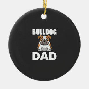 Bulldog-Vater Cartoon-Hundefreund Keramik Ornament