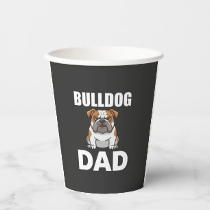 Bulldog-Vater Cartoon-Hundefreund Pappbecher