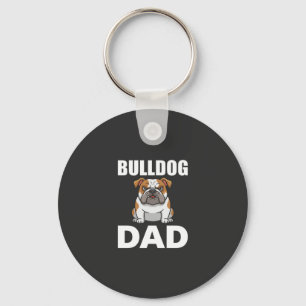 Bulldog-Vater Cartoon-Hundefreund Schlüsselanhänger