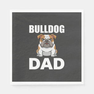 Bulldog-Vater Cartoon-Hundefreund Serviette